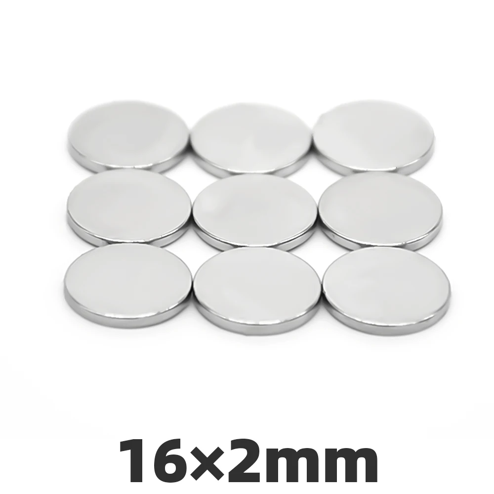 AI DIY 20/50/100 шт 16x2 мм N35 маленькие круглые ниодимовые Дисковые магниты Диаметр 16*2 мм супер сильный редкоземельных магнитов