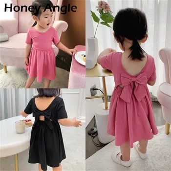 

Honey Angle 2020 Summer Kids Princess Dress For Girls Backless Bow Girl Party Dresses Korean Version Toddler Baby Clothes