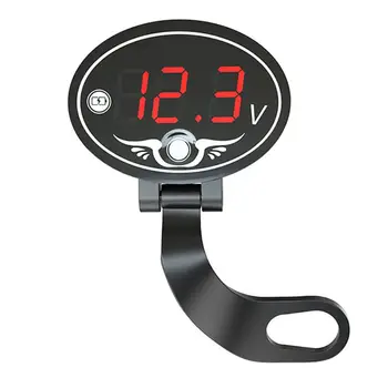 

Motorcycle Voltmeter, 12V Motorcycle Voltmeter Multifunction Waterproof Timer with LED Digital Display Panel