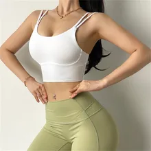2022nova mulher sutiã esportivo push up colheita superior de fitness ginásio sutiã respirável superior sexy correndo yoga sutiã atlético