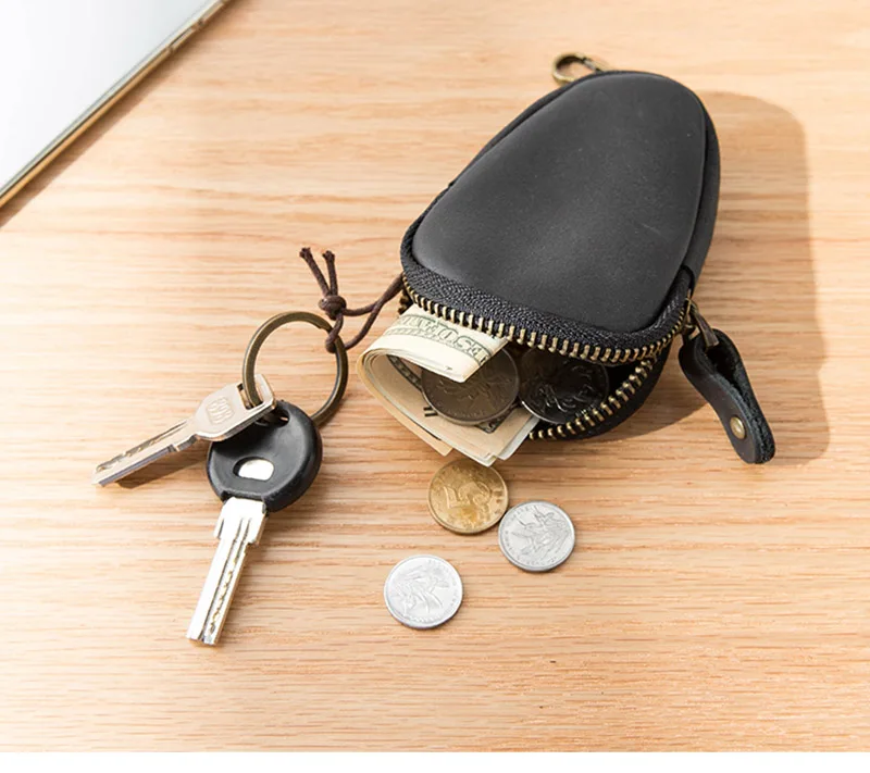 AETOO ручной работы в винтажном стиле; кожаная мужская и женская сумка для ключей, голову кожаная сумка для ключей, вертикально открывающийся чехол GM Ключ нулевой бумажник