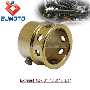

2'' 2.25'' 2.5'' Solid Brass Drilled Motorcycle Exhaust Tip For Harley Cafe Racer Bobber Chopper Exhaust Muffler Pipe Tips