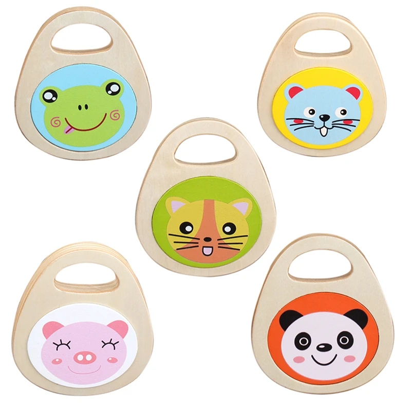 Детские Мультяшные деревянные музыкальные инструменты детский Хлопушка ручка