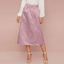 Европейский и американский стиль Ранняя весна новые диагональные полосатые юбки