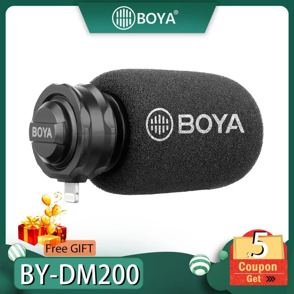 Boya Microphone Stéréo Lightning Bydm200 X/y, Pour Iphone Xs Xr X 8