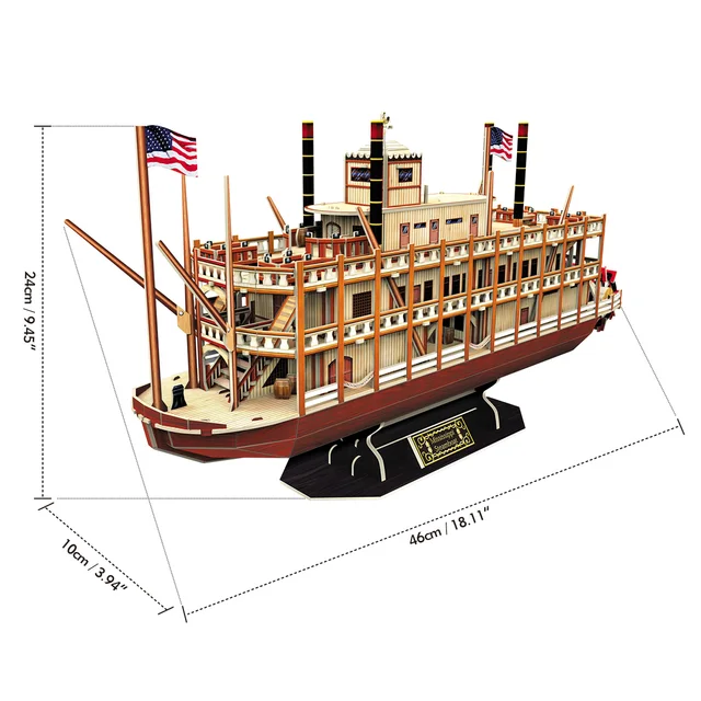 ARVOSTO CubicFun 3D Puzzle Mississippi Steamboat Model