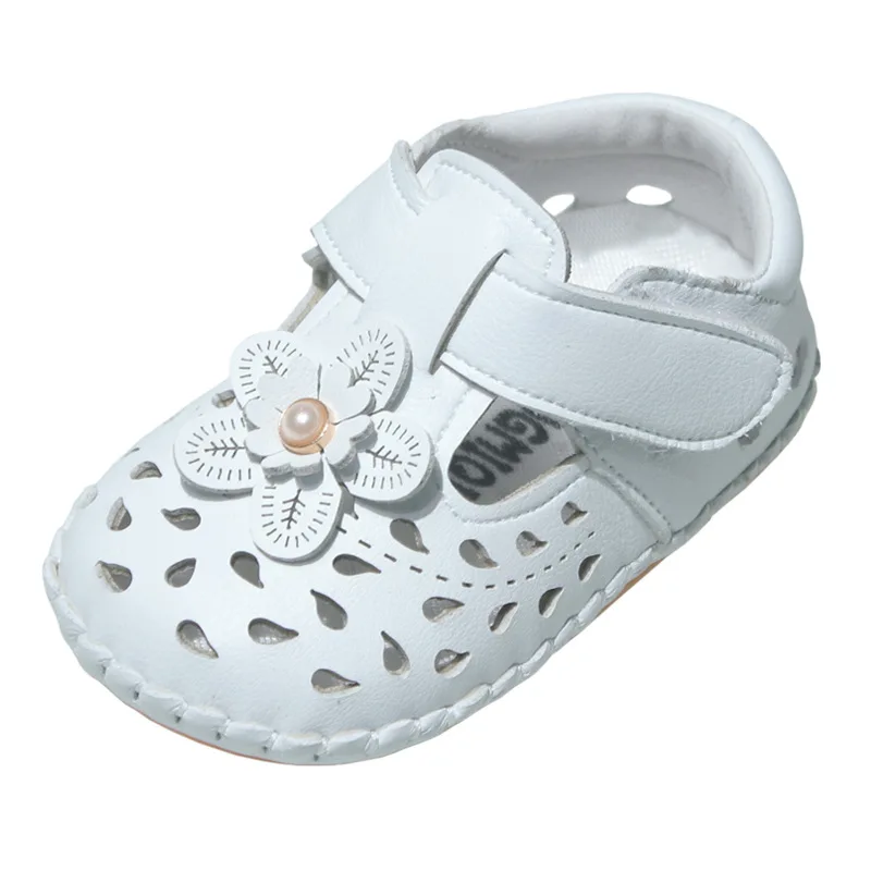 Infant Girls Baby Sandals Shoes Summer Kids Flower Shoes Hollow Soft Leather Sandals Children Toddler Cute 0-2 Years Old