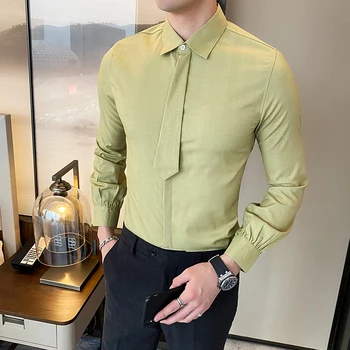 

Spring 2020 Special Sale Men's Slim Tie Shirt Type Business Casual Fashion Long Sleeve Shirt Men's Family Hot Dedicated Shirt