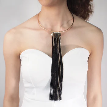 

New American fashion long tassel pendant necklace necklace women exaggerated temperament Joker necklace clothing accessories