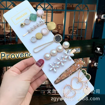 

Industrial Barrettes ba jian tao Dongdaemun Elegant Pearl Long Clip Bang Side Clip Female