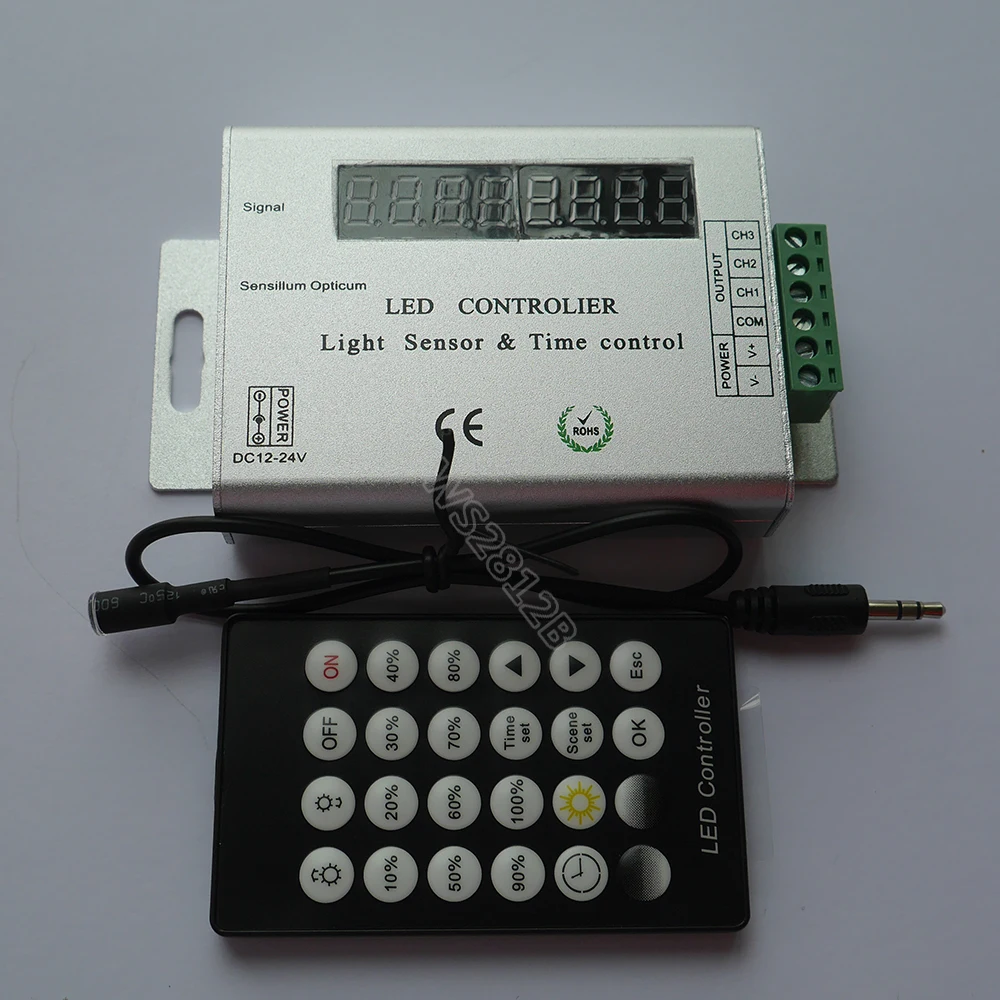 

High Quality Optional led dimmer Common Anade 24 Key IR Remote light sensor and time controller;DC12-24V