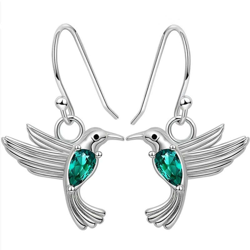 Pendant Earrings Women Flying Hummingbird Hypoallergenic Mother's Day Gift