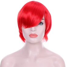 LUPU для женщин Красный Боб прямой косплей парик с челкой костюм вечерние синтетические термостойкие волокна волос парики