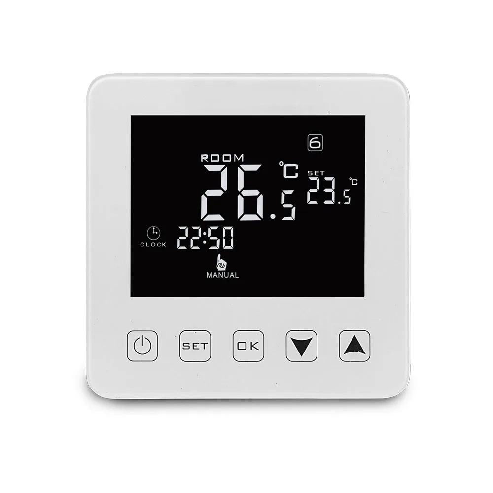 White Backlight Термостат для теплого пола Комнатный термостат Wi-Fi Alexa программируемый умный термостат Голосовое управление газовый котел Электрический напольный нагрев термостаты 16A терморегулятор wifi терморегулятор 220 в - Цвет: White Backlight