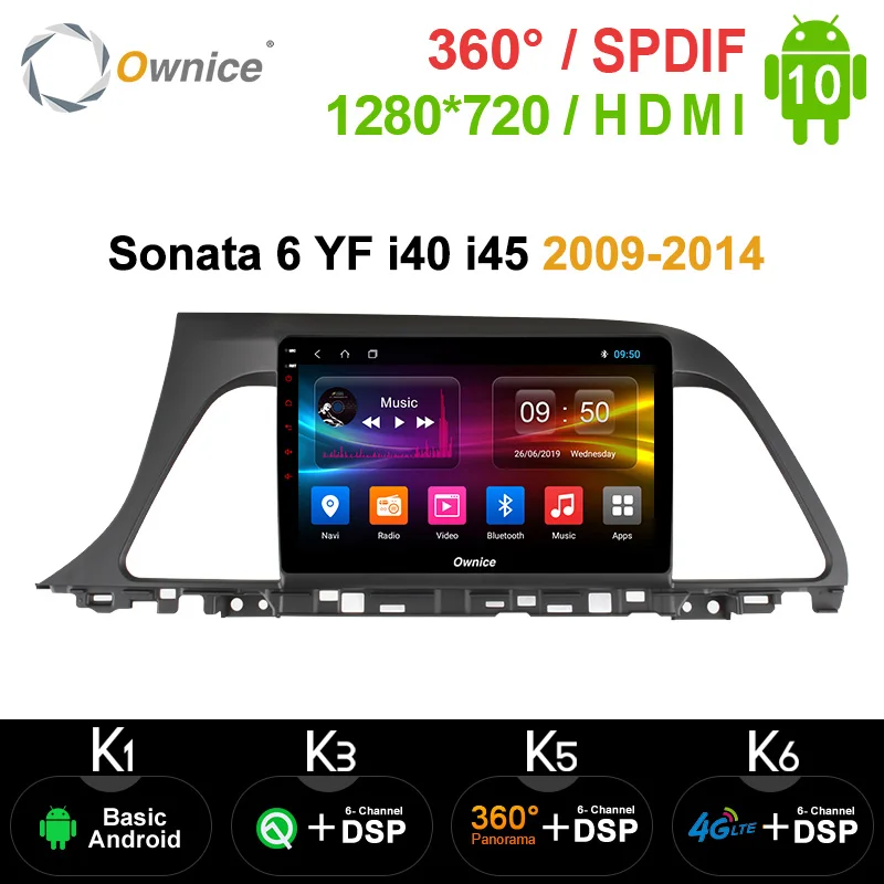 Ownice K3 K5 K6 Octa Core 2 DIN Android 10.0 Car DVD Player for Hyundai Sonata 6 YF i40 i45 2009-2014 Radio 4G LET DVR GPS | Автомобили и