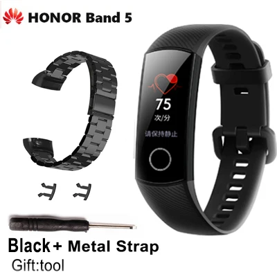 huawei Honor Band 5 Смарт-браслет Оксиметр крови кислородный монитор сердечного ритма во время сна Спорт Bluetooth NFC смарт-браслет - Цвет: package 8