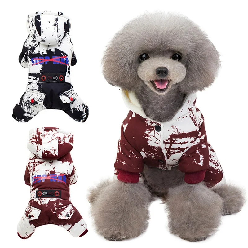 

1PC Winter Warm Pet Clothes Dog Thicken Clothing Dogs Hoodie Dog Warm Coat Cotton Jacket for Small Medium Pets S-XXL