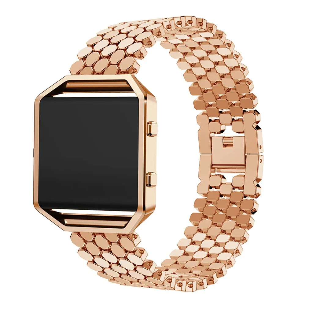 

NEW Bracelet Silicone Rubber Stainless Steel Wrist Strap Watch Band Bracelet Replacement For Fitbit BlazeRugged Protective #40