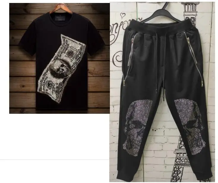 Top quality Men's tracksuit Shorts Casual Suits Sportswear Mens Clothing Male Diamond design  set 6