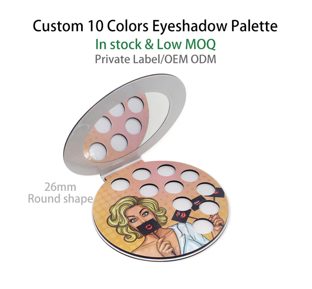Private Label Wholesale Matte Shimmer Glitter Eyeshadow Palette With Mirrors Neutral Eye Makeup No Brand OEM
