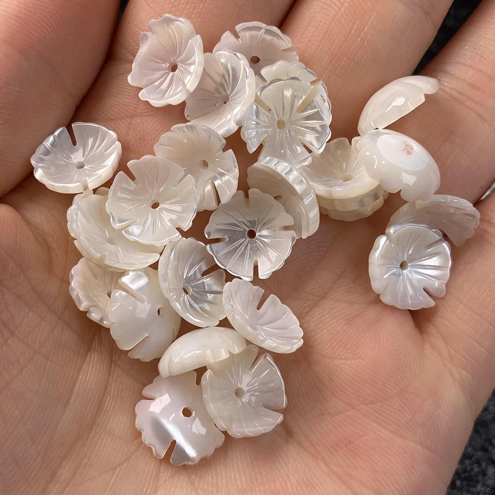 

5Pcs Shell Beads Accessories Flower-shaped White Loose Shell For Jewelry Making Bracelet Earring Handiwork Sewing Accessory