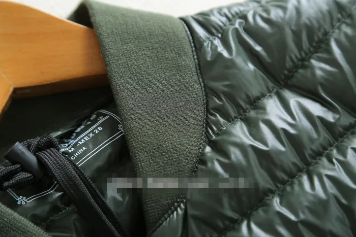 Новинка зимы Стиль женское платье бренд Бейсбол форма-пуховик Slim Fit Портативный тонкий пуховик со стоячим воротником
