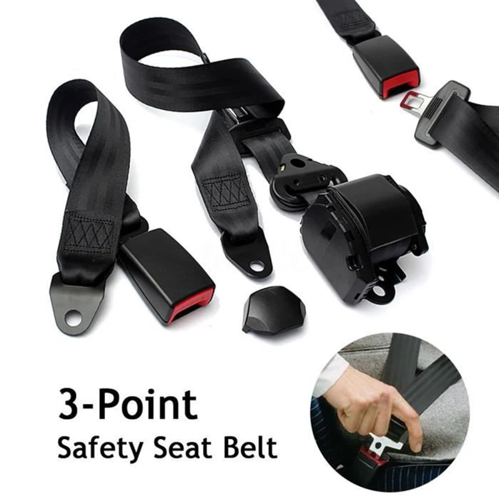 

1pcs Universal Auto Car Seat Belt 3 Point Automatic Belt Safety Belt Car Seat Belt Clip Extender