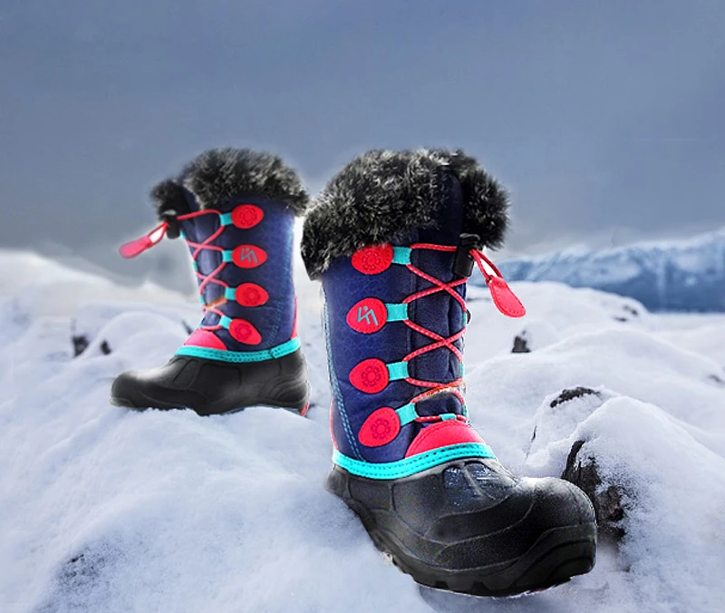 

Boys snowboots Winter hunters boots for Kids 100% Waterproof and Insulated Fur toddler Outdoor Rubber Sole Snow Boots Kids uggs