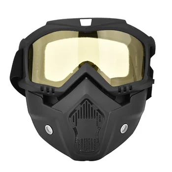 

Winter Snow Sports Ski Snowboard Motorcycle Full Face Mask Shield Goggles Glasses Yellow