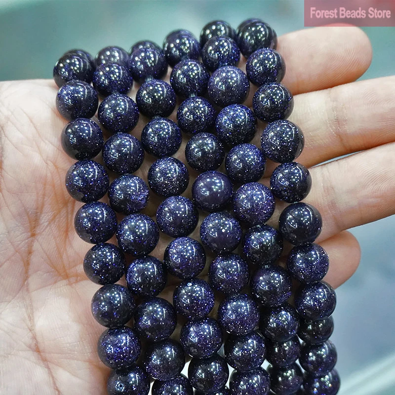 Круглые Бусины Из Натурального темно синего песчаника незакрепленные бусины 15