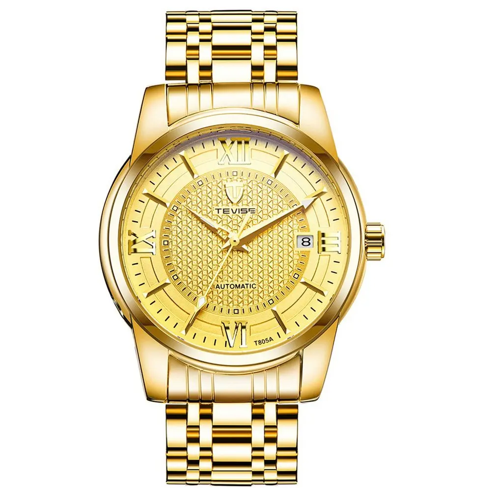 

Tevise Luminous Calendar Watch Automatic Mechanical Men'S Luxurious Watch Waterproof Casual Men'S Watch Spiral Crown Watch 2019