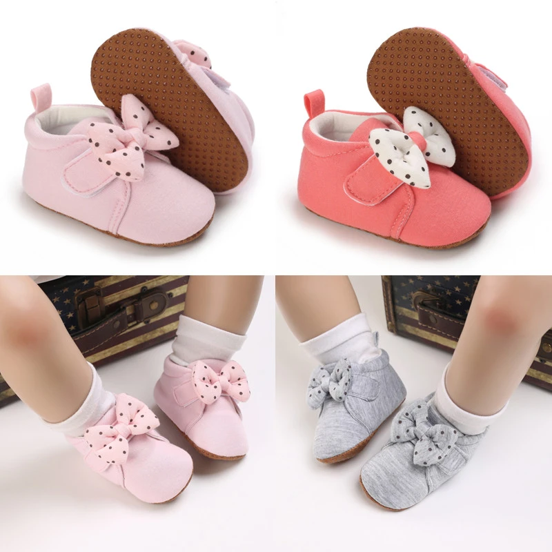 Botines algodón con lazo para niño y niña, Zapatillas para primeros pasos, zapatos cuna, Invierno|Primeros pasos| - AliExpress