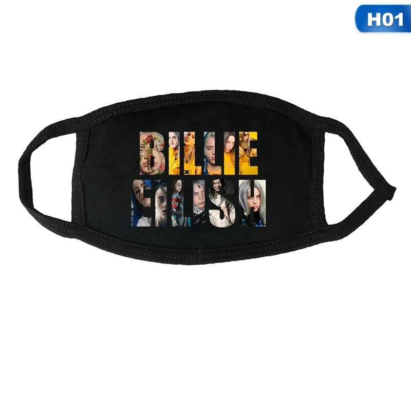 Billie Eilish маска, маска для лица, унисекс, хлопок, Пылезащитная маска для лица, для женщин и мужчин, Вечерние Маски, альбом, маска для активного отдыха - Цвет: Армейский зеленый