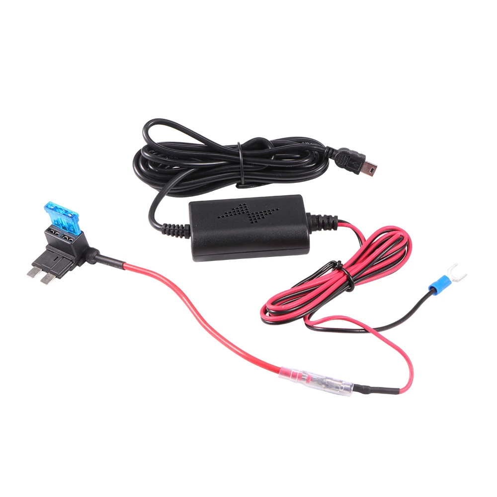 Автомобильный видеорегистратор, адаптер для зарядного устройства, комплект с жестким проводом, мини-usb ABS, 12 В до 5 В, устройство для записи вождения, usb-кабель для защиты от перезарядки