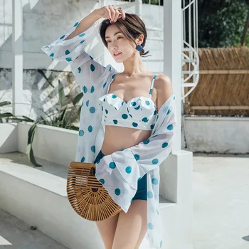 

Womens Swim Wear Swimwear Women Push Up Pool Swimsuit Bikinis 2019 New Split Bikini With Korean Ins Lovely Japanese Sexy Sun
