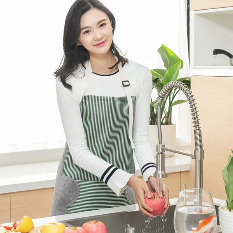 Home Cooking Apron Fashion oil-proof Waterproof Lady Women Men Adjustable High-grade Kitchen Apron For Cooking Baking Restaurant