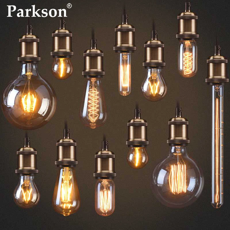 Retro Edison Light Bulb E27 110V 220V 40W ST64 A19 T45 G80 G95 Dimmable Ampoule Vintage Filament For Home Lamp Bulb 40w 220v e27 hearted shaped lampada edison bulb light retro lamp bombilla vintage ampoules decoratives