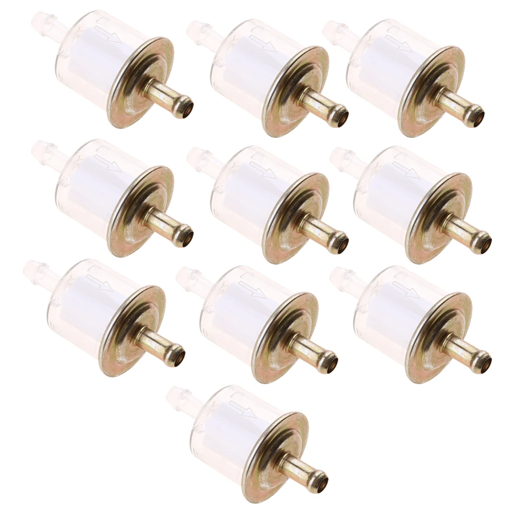 10 X Reliable Motorcycle Petrol Filter Clean Engine For 1/4'' Fuel Pipes