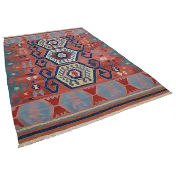 

200x287 Cm Orange Handmade Oriental Rug Rug-7x9 Ft