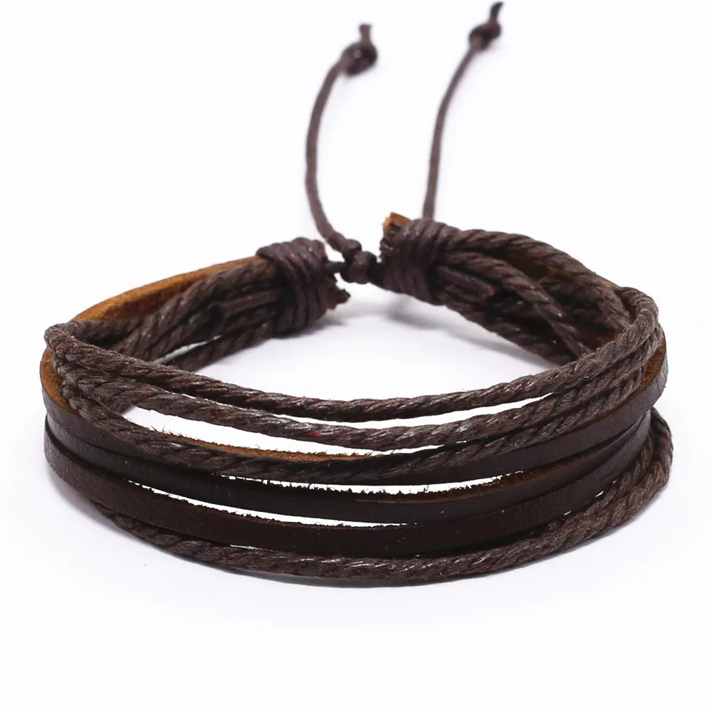 Punk Bohemia Leather Bracelet Men Homme Weave Wrap Bracelets for Women Jewellery Accesorios Mujer Pulsera Erkek Bileklik Bijoux