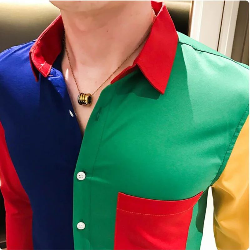 New Men's The club slim fit Leisure pure cotton long sleeve shirts/Male High quality pure cotton Hip hop style shirts S-3XL