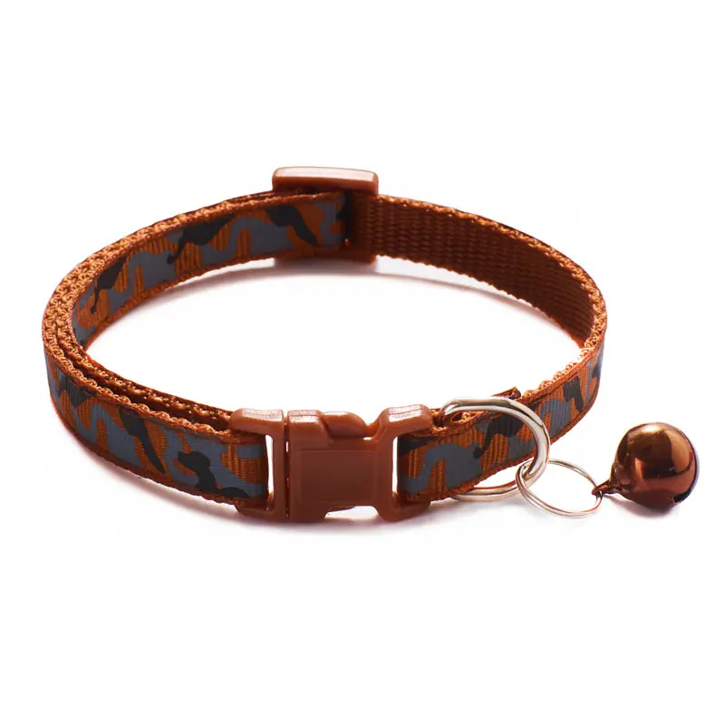 Camouflage Cat and Dog Collar with Bell - Pink and Blue