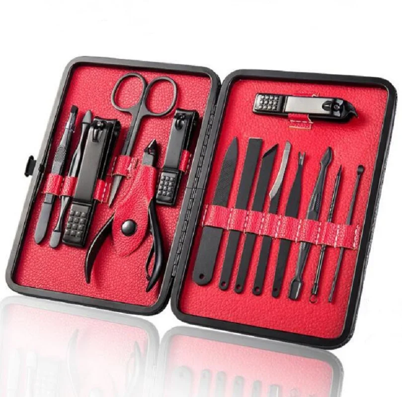 Ножницы для ногтей Набор 15/18 шт. Нержавеющая сталь педикюр для ногтей профессиональные кусачки для маникюра, набор для маникюра для кутикулы Набор детских инструментов