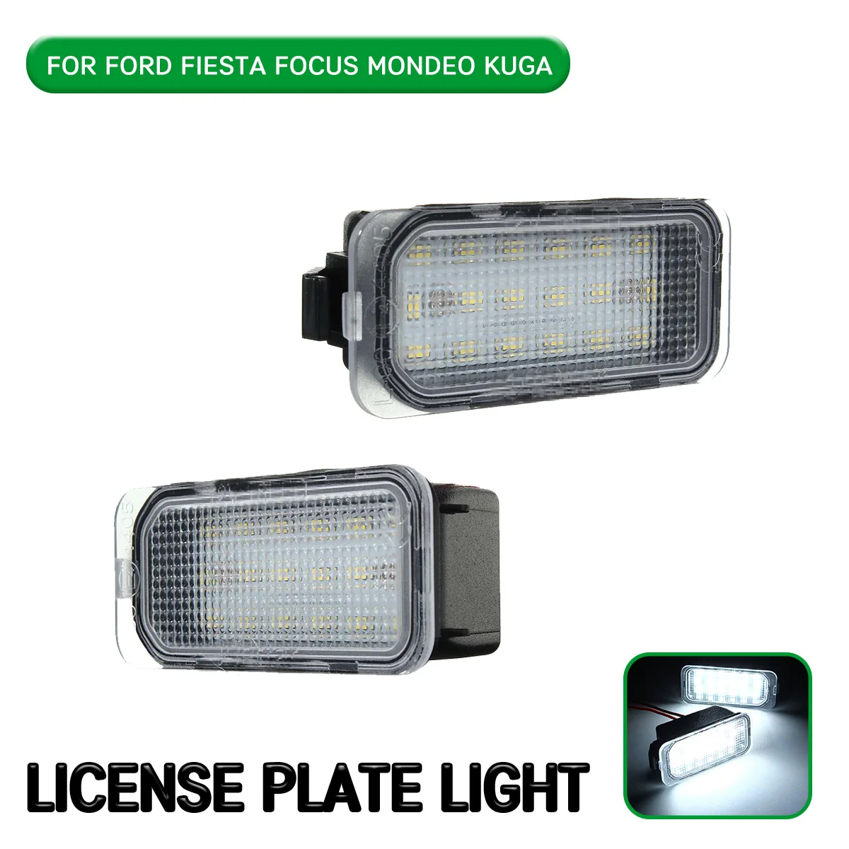 2pc LED License Number Plate Light Lamp For Ford FOCUS MK II FIESTA VII MONDEO IV KUGA S-MAX 2008-2019 | Автомобили и мотоциклы