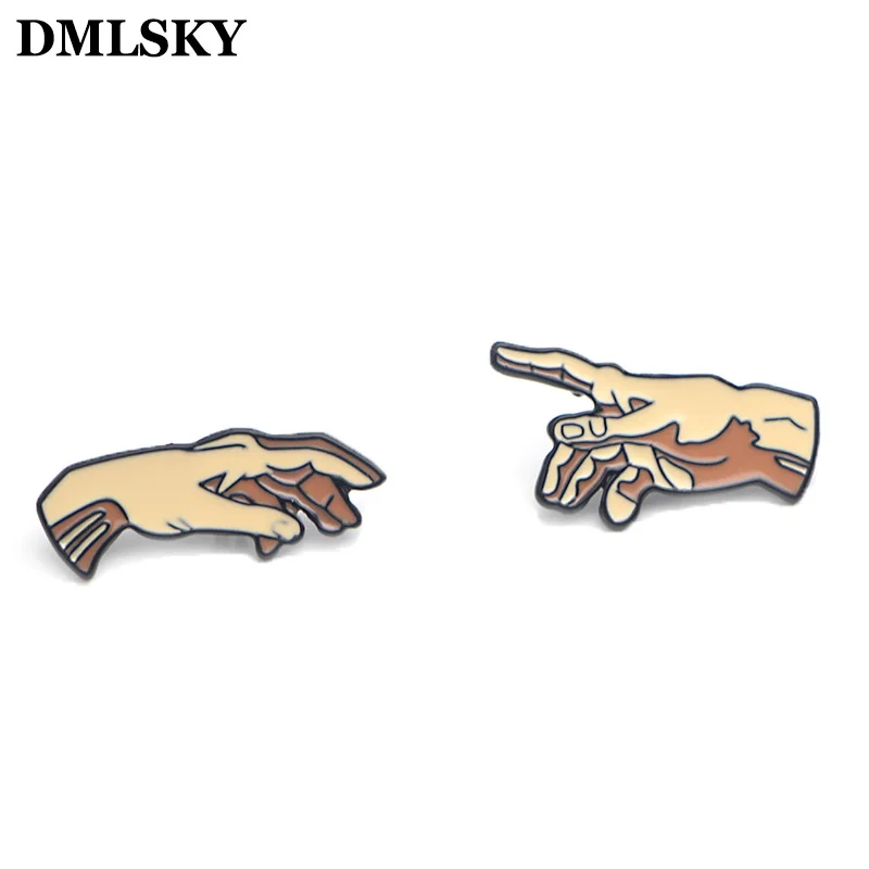 DMLSKY 2 шт./компл. эмалированные булавки и броши для творчества Adam нагрудные рюкзаки
