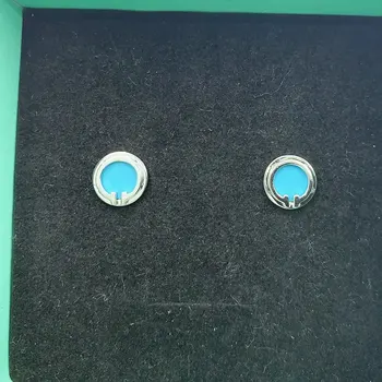 

S925 Sterling Silver Trendy Earrings，High Quality Luxury Round，Original 1:1 With Logo Brand Jewelry,Women Wedding Valentine Gift