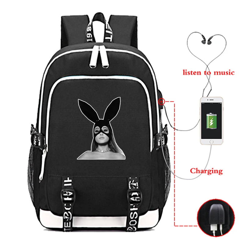 9 Mochila Feminina Ariana большая сумка-рюкзак USB зарядка Рюкзак для ноутбука школьные сумки для подростков девочек мальчиков Большая Парусиновая дорожная сумка - Цвет: 9