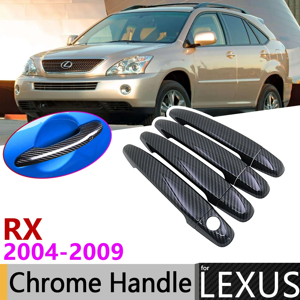 Черная накладка на дверную ручку из углеродного волокна для Lexus RX XU30 2004 ~ 2009 2005 2006