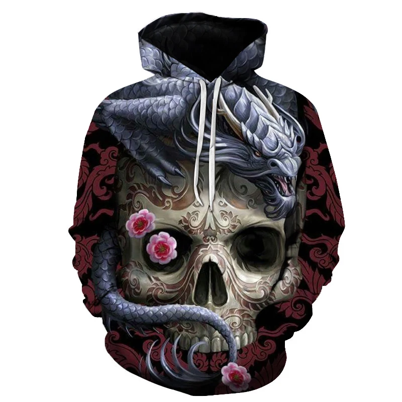 

New custom unisex sweatshirt 2019 hoodie men's sweatshirt with cranium cap Sweatshirt with 3D print cap Hip hop hoodie