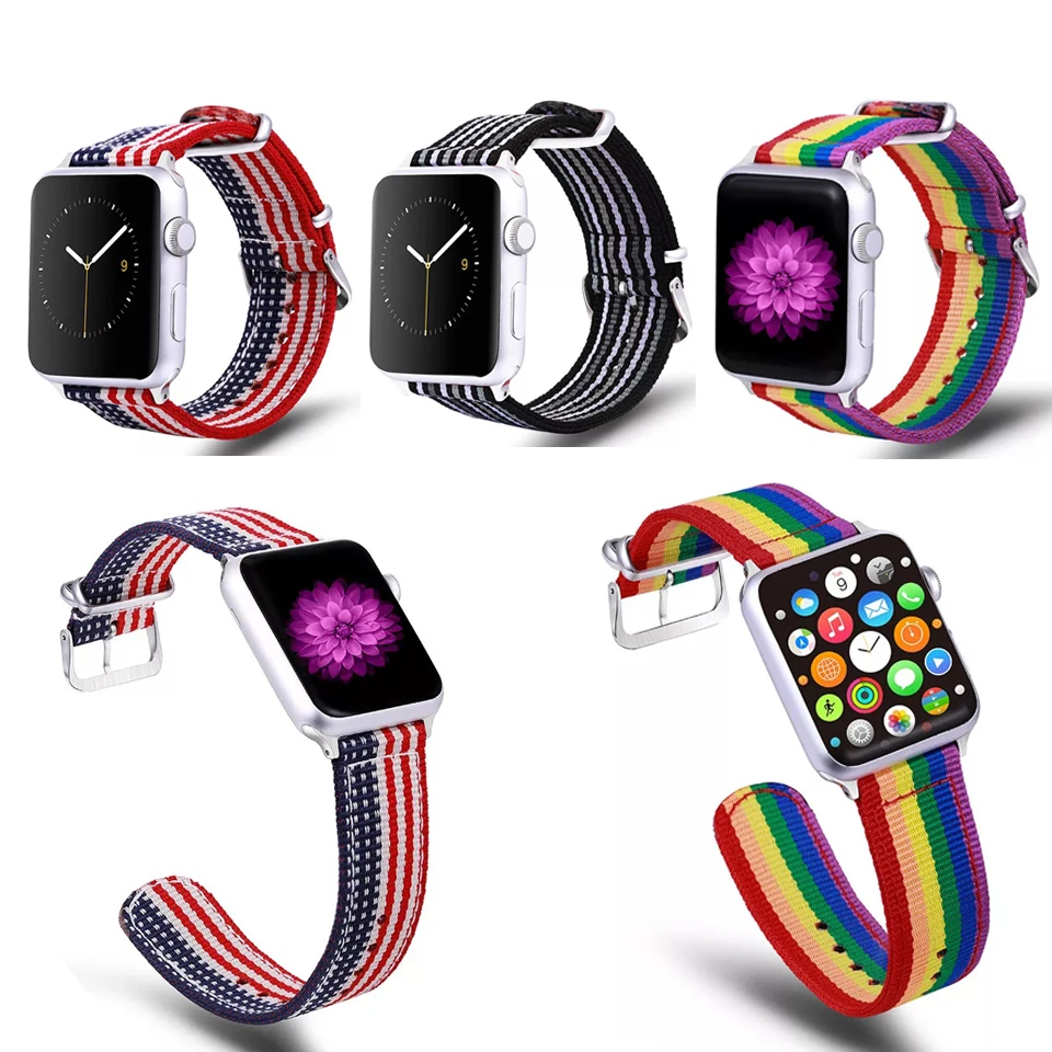 Модный высококачественный роскошный нейлоновый ремешок для Apple Watch 40 мм 44 iwatch 4 3 2 1